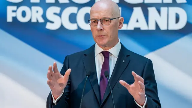 John Swinney delivering his acceptance speech