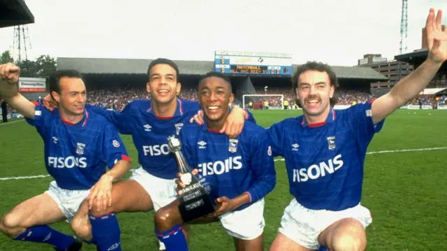 (left to right) Simon Milton, Jason Dozzell, Chris Kiwomya and John Wark