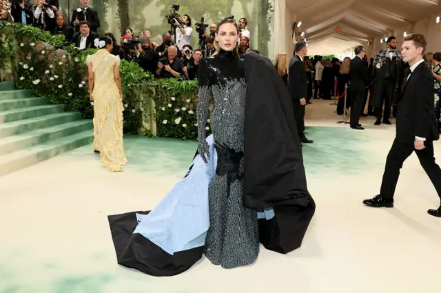 Rebecca Ferguson attends The 2024 Met Gala Celebrating "Sleeping Beauties: Reawakening Fashion" at The Metropolitan Museum of Art on May 06, 2024 in New York City