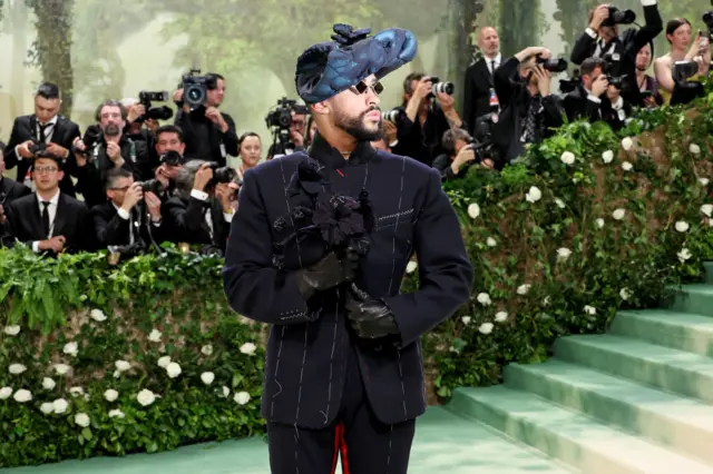 Bad Bunny attends The 2024 Met Gala Celebrating "Sleeping Beauties: Reawakening Fashion" at The Metropolitan Museum of Art on May 06, 2024 in New York City