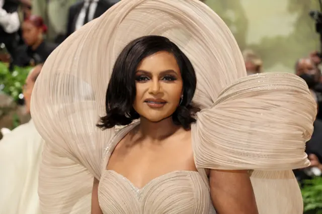 Mindy Kaling attends The 2024 Met Gala Celebrating "Sleeping Beauties: Reawakening Fashion" at The Metropolitan Museum of Art on May 06, 2024 in New York City