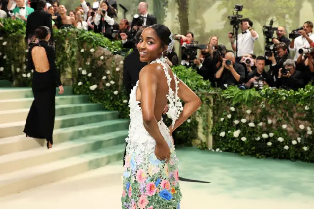 Ayo Edebiri attends The 2024 Met Gala Celebrating "Sleeping Beauties: Reawakening Fashion" at The Metropolitan Museum of Art on May 06, 2024 in New York City