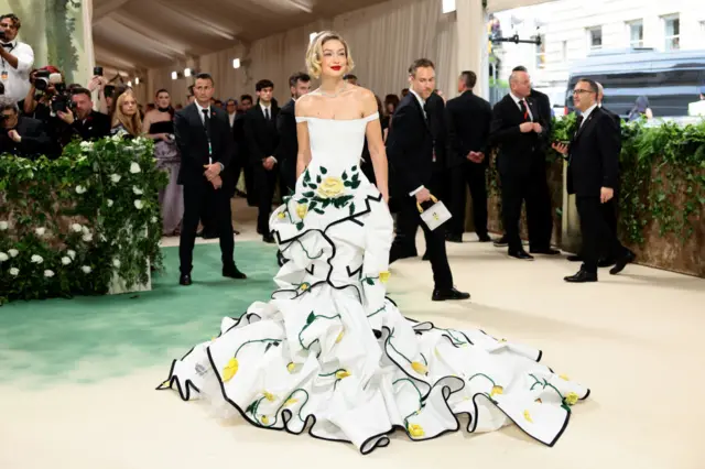 Gigi Hadid attends The 2024 Met Gala Celebrating "Sleeping Beauties: Reawakening Fashion" at The Metropolitan Museum of Art on May 06, 2024 in New York City