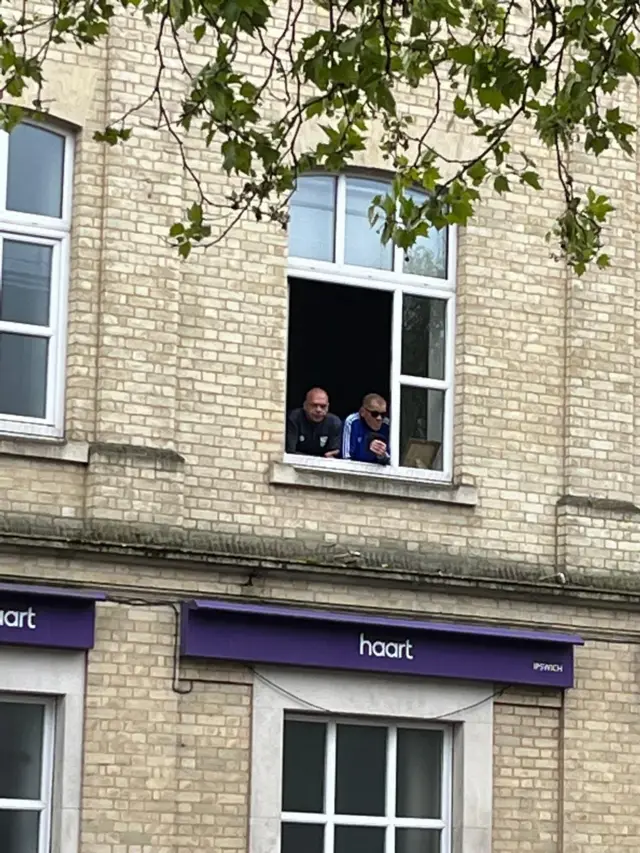 Jason Dozell looking out over an Ipswich street