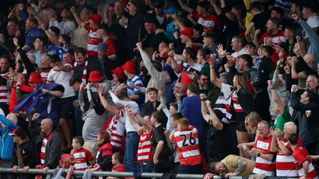 Doncaster Rovers fans celebrate