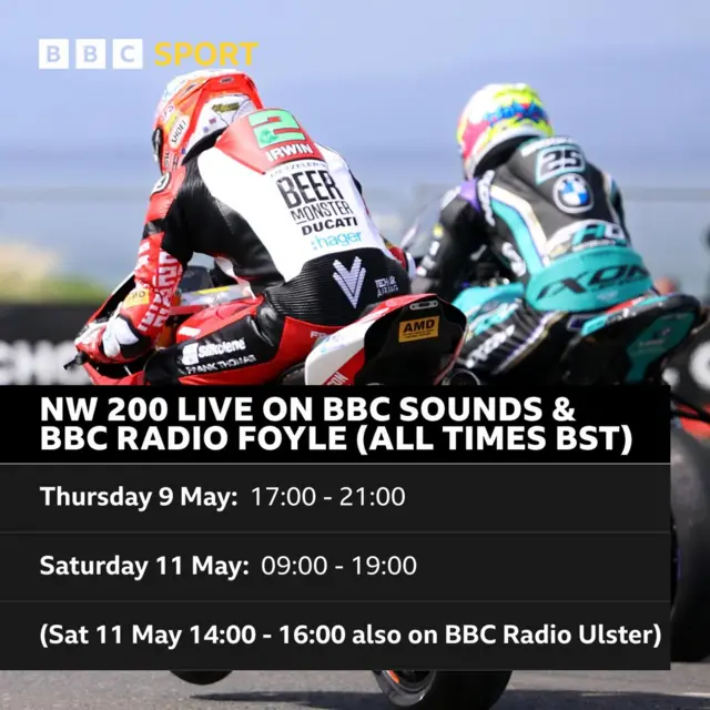 North West 200 live on BBC Sounds & BBC Radio Foyle