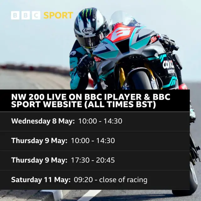 North West 200 live on BBC iPlayer & BBC Sport website