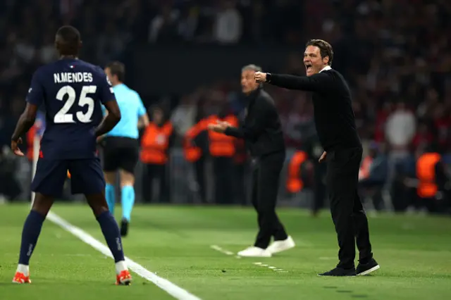 Edin Terzic, Head Coach of Borussia Dortmund, gestures on the touchline