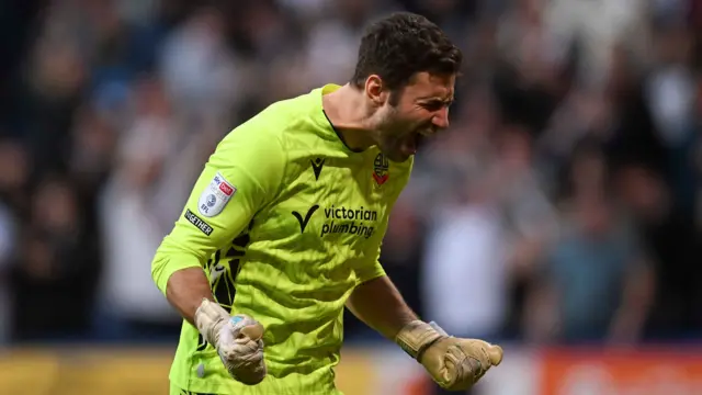 Nathan Baxter celebrates