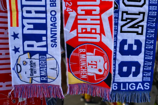 Bayern and Madrid scarves outside the ground