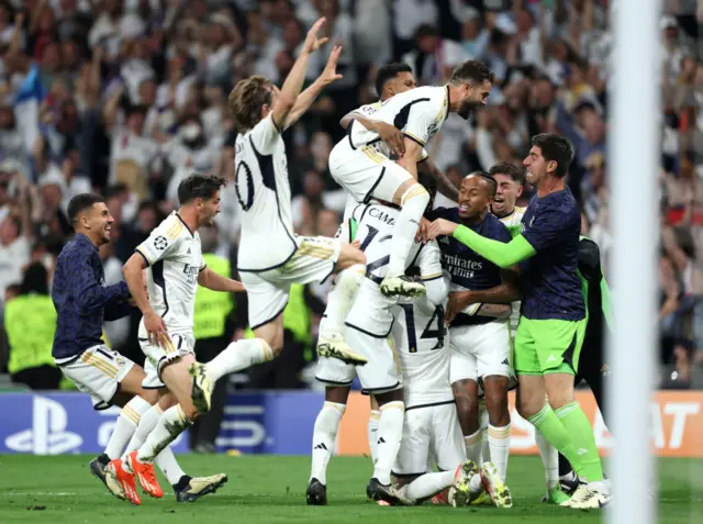 Madrid players celebrate wildly