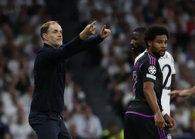 Tuchel directs his players from the sideline