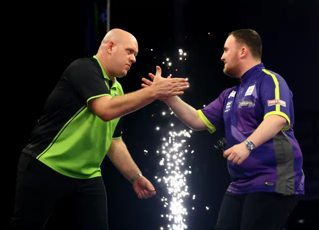 Michael van Gerwen acknowledges Luke Littler