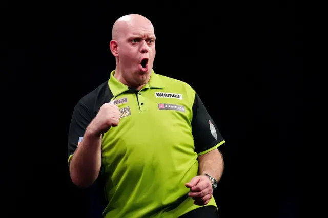 Michael van Gerwen celebrates