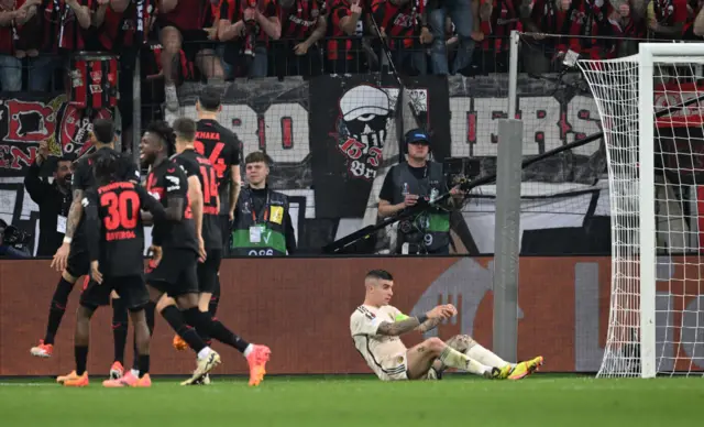 Bayer Leverkusen celebrate