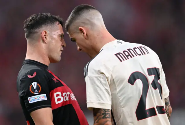 Granit Xhaka and Gianluca Mancini