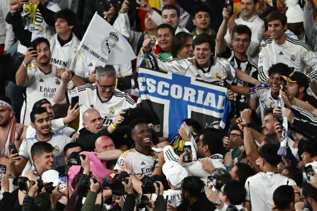 Vinicius Junior in among the Madrid fans