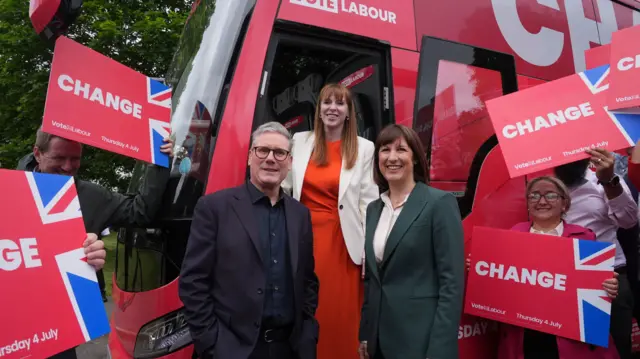 Sir Keir Starmer, Angela Rayner and Rachel Reeves