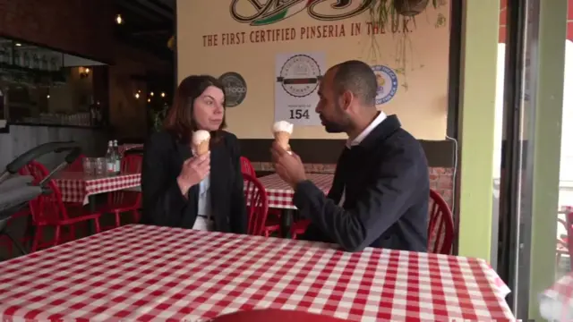 Sarah Olney visited an ice cream shop in Eastbourne while the Treasury spokesperson for the Lib Dems was out on the campaign trail on Saturday