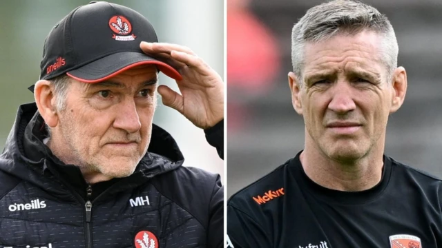 Derry manager Mickey Harte and Armagh boss Kieran McGeeney