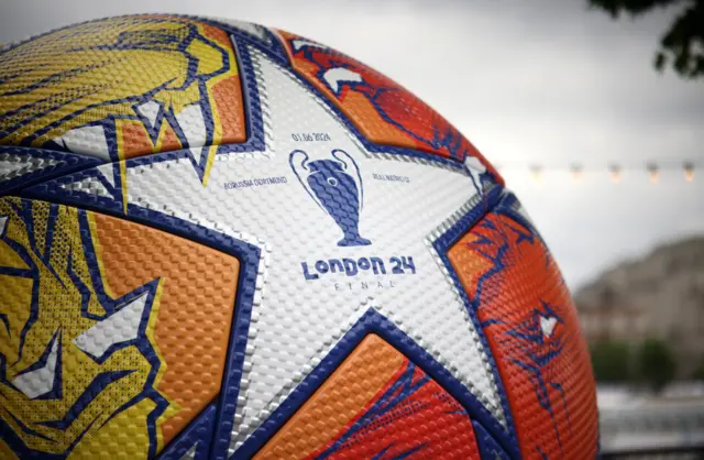 UCL giant matchball by the Thames