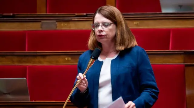 Mireille Clapot speaking at the National Assembly in Paris in May 2020