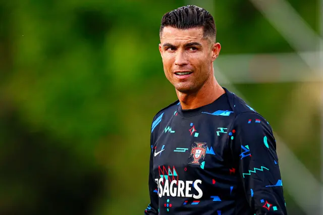 Cristiano Ronaldo of Portugal looks on during the International Friendly