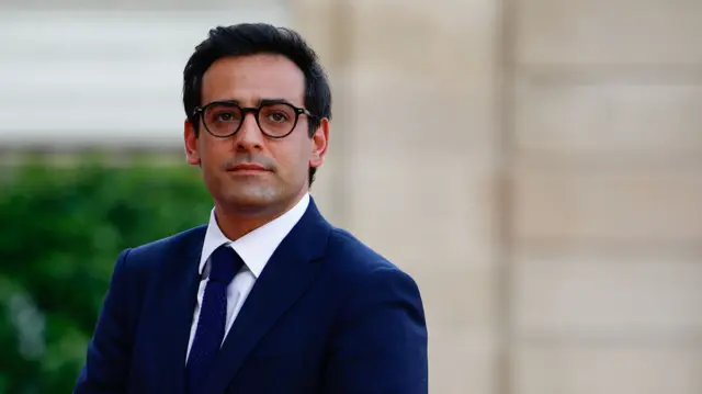 French Foreign Minister Stephane Sejourne in front of the Elysee Palace in Paris, France, 8 June 2024