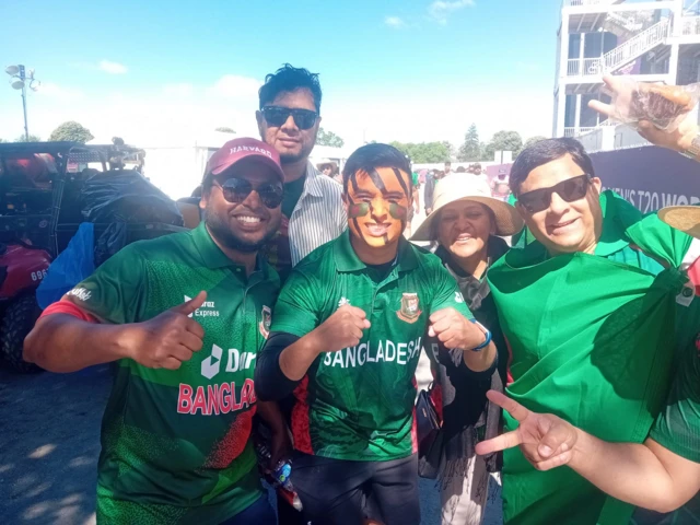 Bangladesh fan Ridwan with his face painted as a tiger