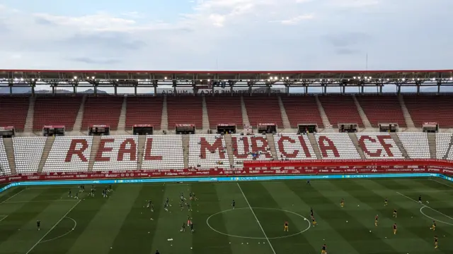 The view as the players warm up