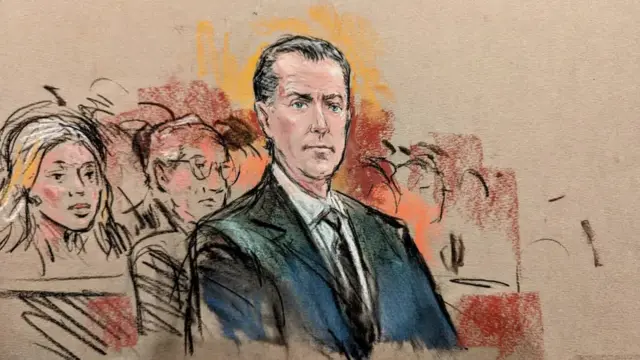 A court sketch of Hunter Biden