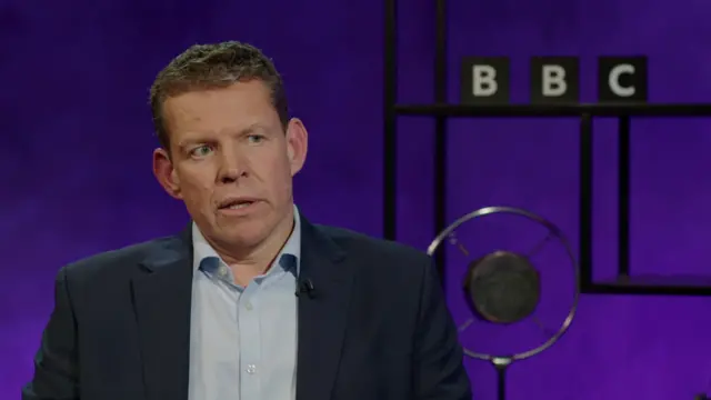 Rhun Ap Iorwerth speaks to Nick Robinson inside the BBC Panorama studio.