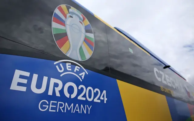 A Euro 2024 logo on a bus