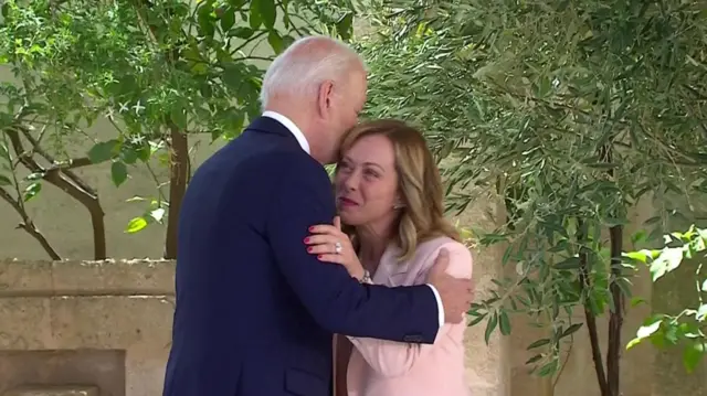 Joe Biden and Giorgia Meloni