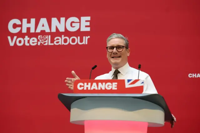 Keir Starmer at a podium