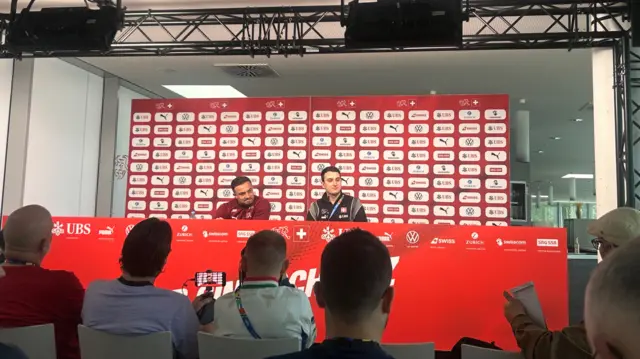 Xherdan Shaqiri speaking to media