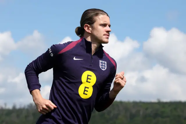 Conor Gallagher trains looking determined