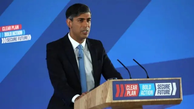 Rishi Sunak at a podium