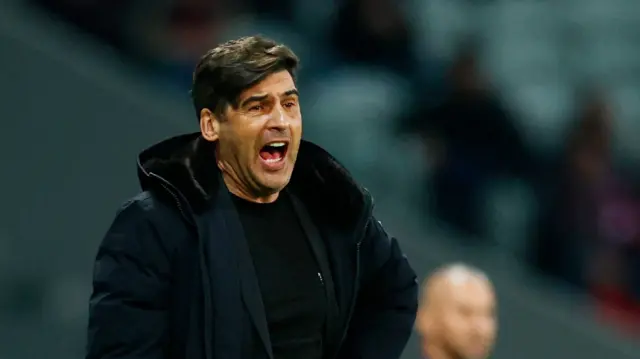 Lille coach Paulo Fonseca shouting instructions from the touchline