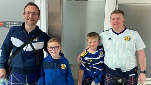 Dad and son duo John, wee Josh, Calan and Ross from Glasgow