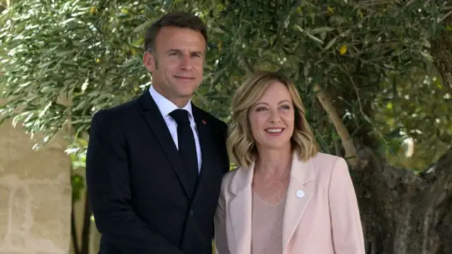 Emmanuel Macron and Giorgia Meloni