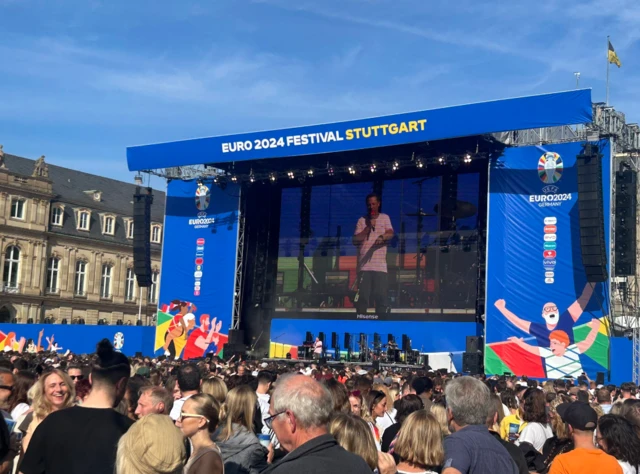 The opening ceremony of the Fan Zone in Stuttgart