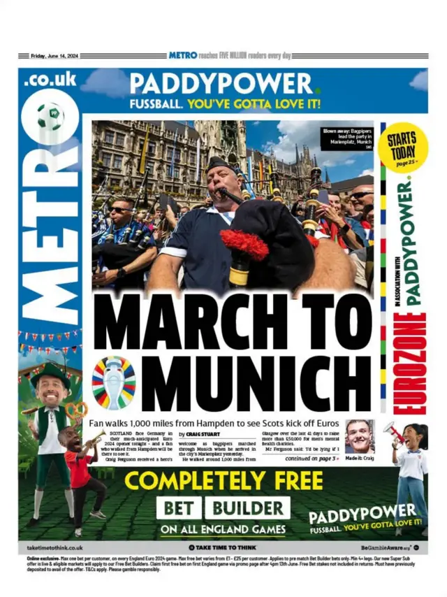 The Metro front page