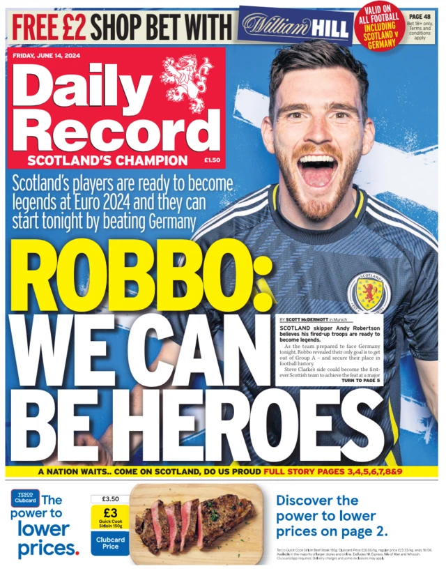 Daily Record front page