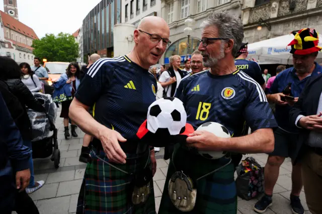 First Minister of Scotland John Swinney with fans