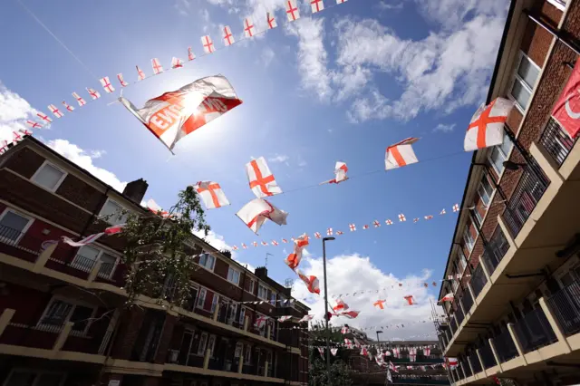 England flags and sunshine