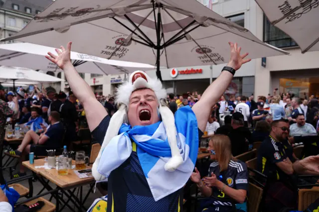 Scotland fans celebrating