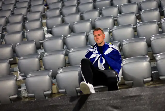 Solitary Scotland fan in Munich