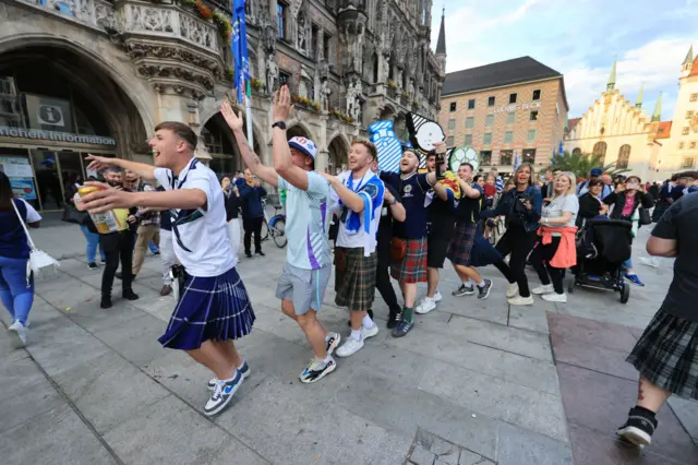 Scotland fans do the conga