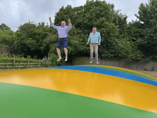 Ed Davey jumping